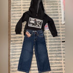Cowboy Hardware toddler boys set sweatshirt hoodie and jeans 3T NWT
